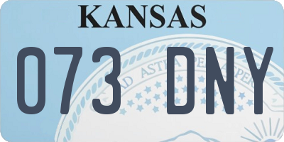KS license plate 073DNY