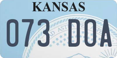KS license plate 073DOA