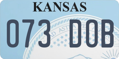 KS license plate 073DOB