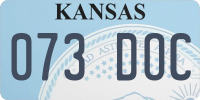KS license plate 073DOC
