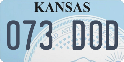 KS license plate 073DOD