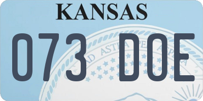 KS license plate 073DOE