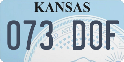 KS license plate 073DOF