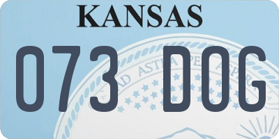 KS license plate 073DOG