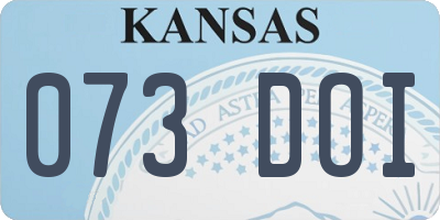 KS license plate 073DOI