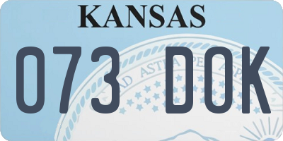 KS license plate 073DOK