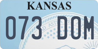 KS license plate 073DOM