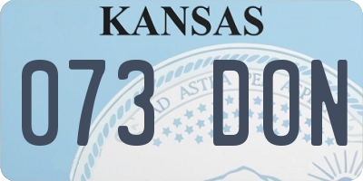 KS license plate 073DON