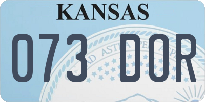 KS license plate 073DOR