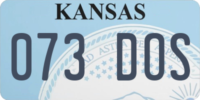 KS license plate 073DOS