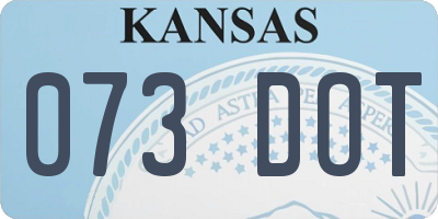 KS license plate 073DOT