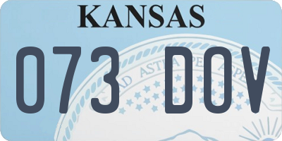 KS license plate 073DOV