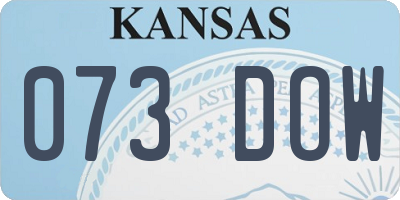 KS license plate 073DOW