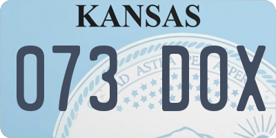 KS license plate 073DOX
