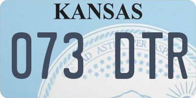 KS license plate 073DTR