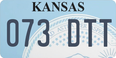 KS license plate 073DTT
