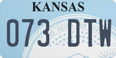 KS license plate 073DTW