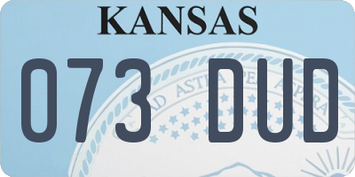 KS license plate 073DUD