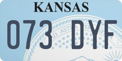 KS license plate 073DYF
