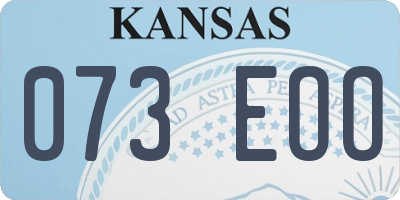 KS license plate 073EOO