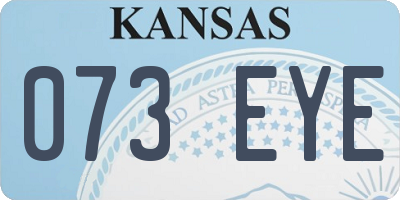 KS license plate 073EYE