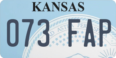 KS license plate 073FAP