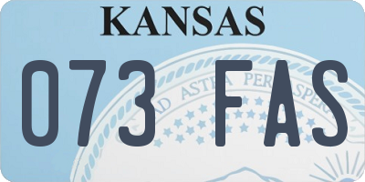 KS license plate 073FAS