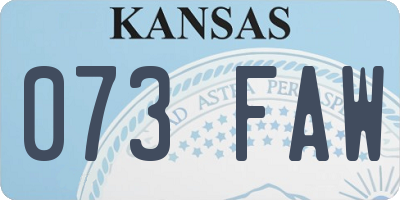 KS license plate 073FAW