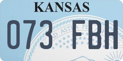 KS license plate 073FBH