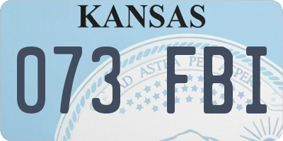 KS license plate 073FBI