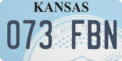 KS license plate 073FBN