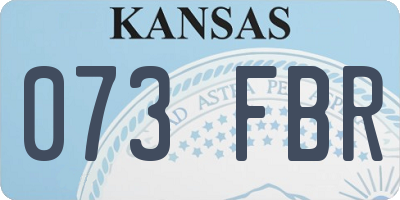 KS license plate 073FBR