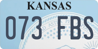 KS license plate 073FBS
