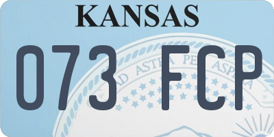 KS license plate 073FCP