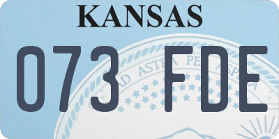 KS license plate 073FDE