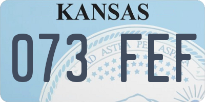 KS license plate 073FEF