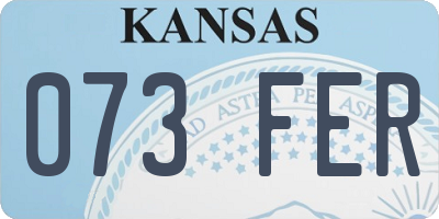 KS license plate 073FER