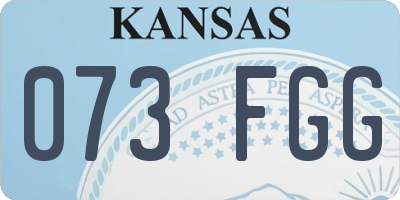 KS license plate 073FGG