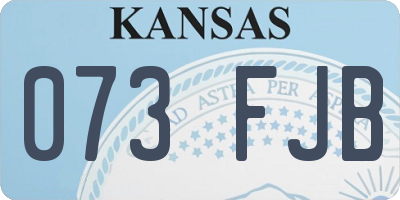 KS license plate 073FJB