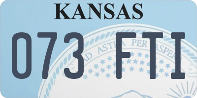 KS license plate 073FTI