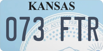KS license plate 073FTR
