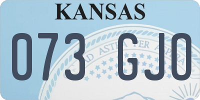 KS license plate 073GJO