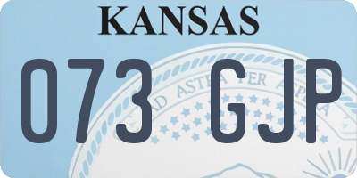 KS license plate 073GJP
