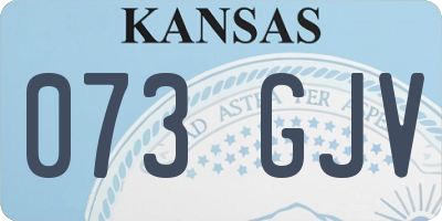 KS license plate 073GJV
