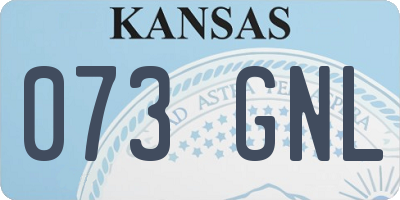 KS license plate 073GNL