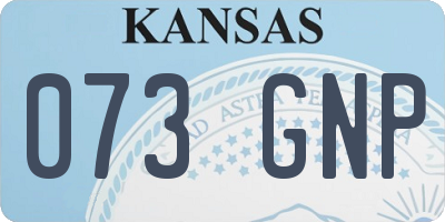 KS license plate 073GNP