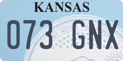 KS license plate 073GNX