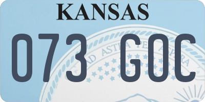 KS license plate 073GOC
