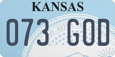KS license plate 073GOD