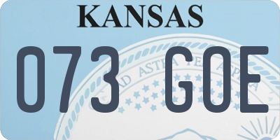 KS license plate 073GOE